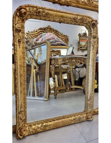 Golden mirror Charle style X 85*115cm - fireplace mirrors-Bozaart
