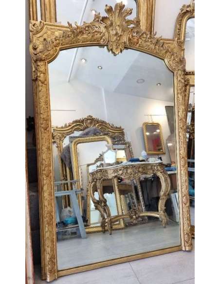 Très grand miroir Napoléon III de cheminée 130*195cm - miroirs de cheminée-Bozaart