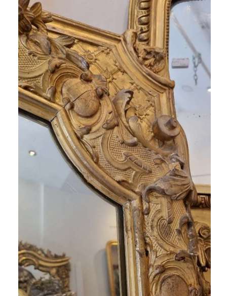 Very large Napoleon III fireplace mirror 130*195cm - fireplace mirrors-Bozaart