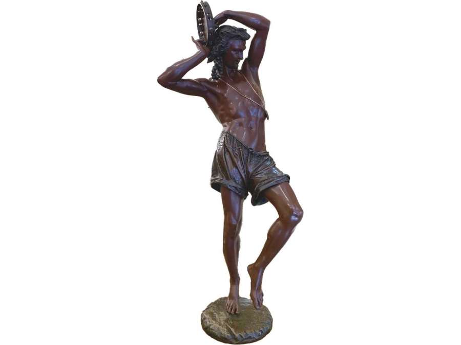 Bronze Par Albert- Ernest Carrier- Belleuse (1824-1887) Le Danseur Napolitain - Bronzes anciens