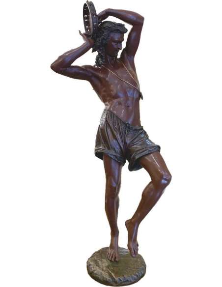 Bronze By Albert- Ernest Carrier- Belleuse (1824-1887) The Neapolitan Dancer - Ancient bronzes-Bozaart