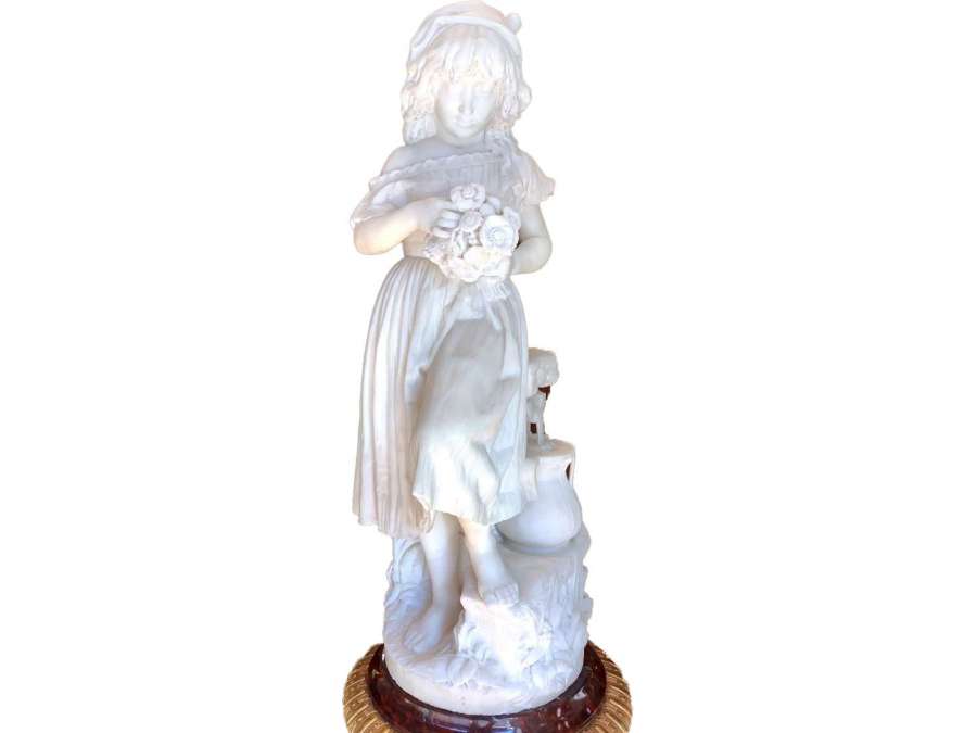 Marble Sculpture "fior De Campo" Late 19th Century