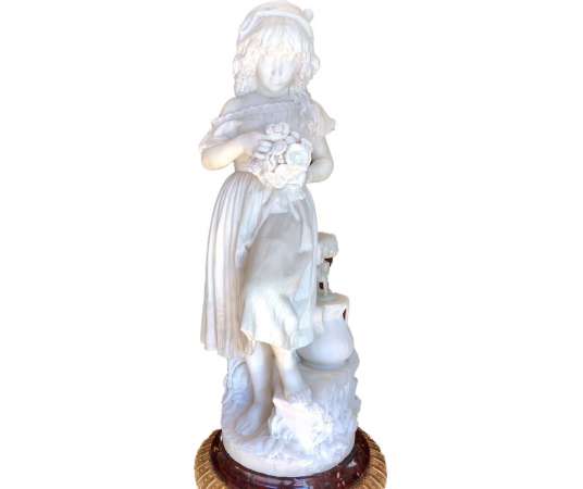 Marble Sculpture "fior De Campo" Late 19th Century - marble and stone sculptures