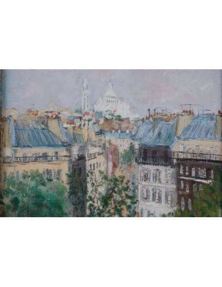 Serge Belloni, Vue De Montmartre Et Du Sacré Coeur - Tableaux paysages-Bozaart