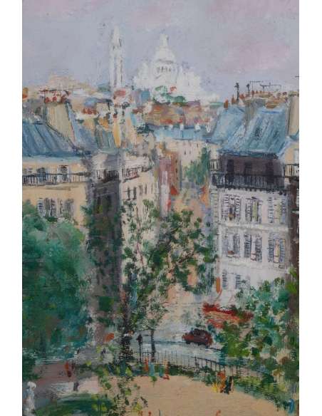 Serge Belloni, View Of Montmartre And The Sacré Coeur - Landscape Paintings-Bozaart