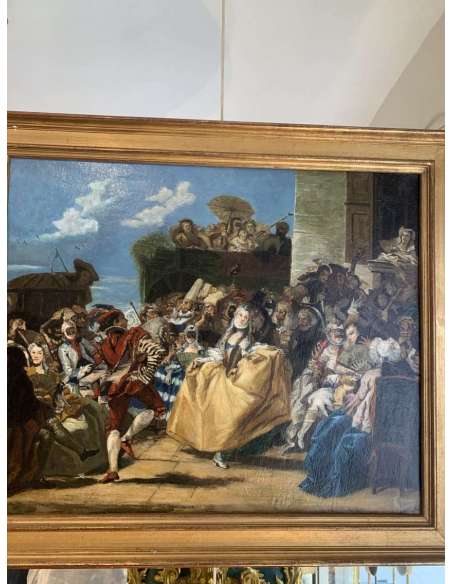 Tableau Suiveur De Pietro Longhi Peintre Italien Du 18 Eme Siècle - Tableaux scènes de genre-Bozaart