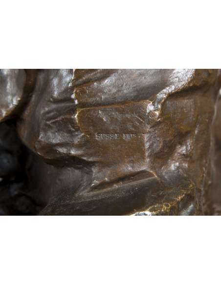 The Mussel Collector Bronze Sculpture By Mathurin Moreau (1822-1912) - Ancient Bronzes-Bozaart