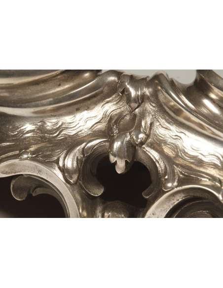 able top mirror and solid silver - XIXth century - Goldsmith Puiforcat --Bozaart