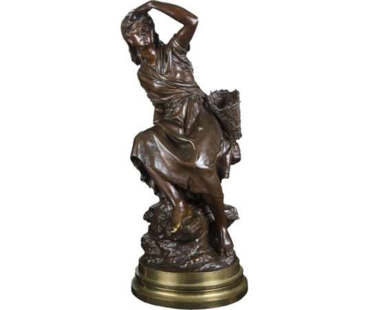 The Mussel Collector Bronze Sculpture By Mathurin Moreau (1822-1912) - Ancient Bronzes