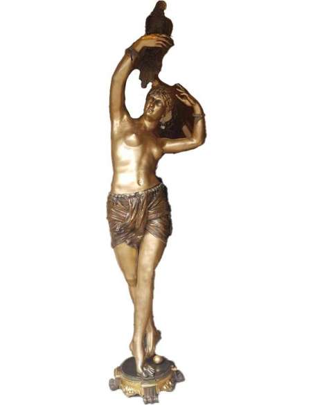 Grande Statue En Bronze Art Deco Danseuse Orientale - Bronzes anciens-Bozaart