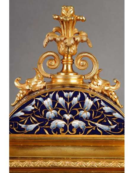 A fireplace trim in Gilded Bronze and Cloisonné enamel. - chimney linings-Bozaart