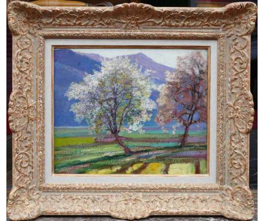 Charreton Victor Post-Impressionist Painting Early TWENTIETH Sunny Landscape Signed Oil Painting - Landscape Paintings