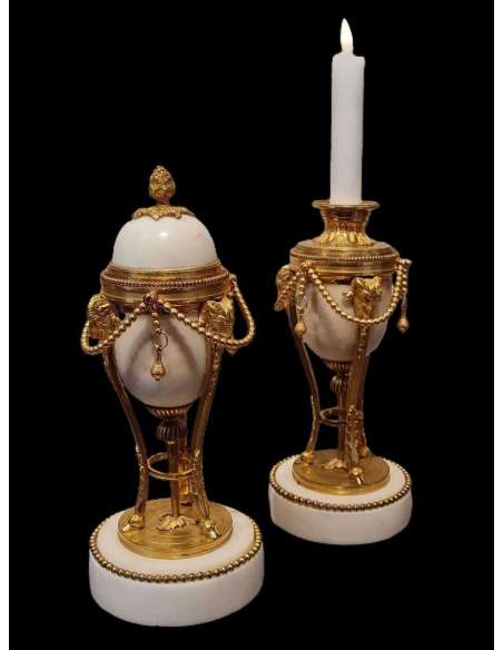 Louis XVI Reversible Candlesticks - Cassolettes - Candle Holders - Torches-Bozaart