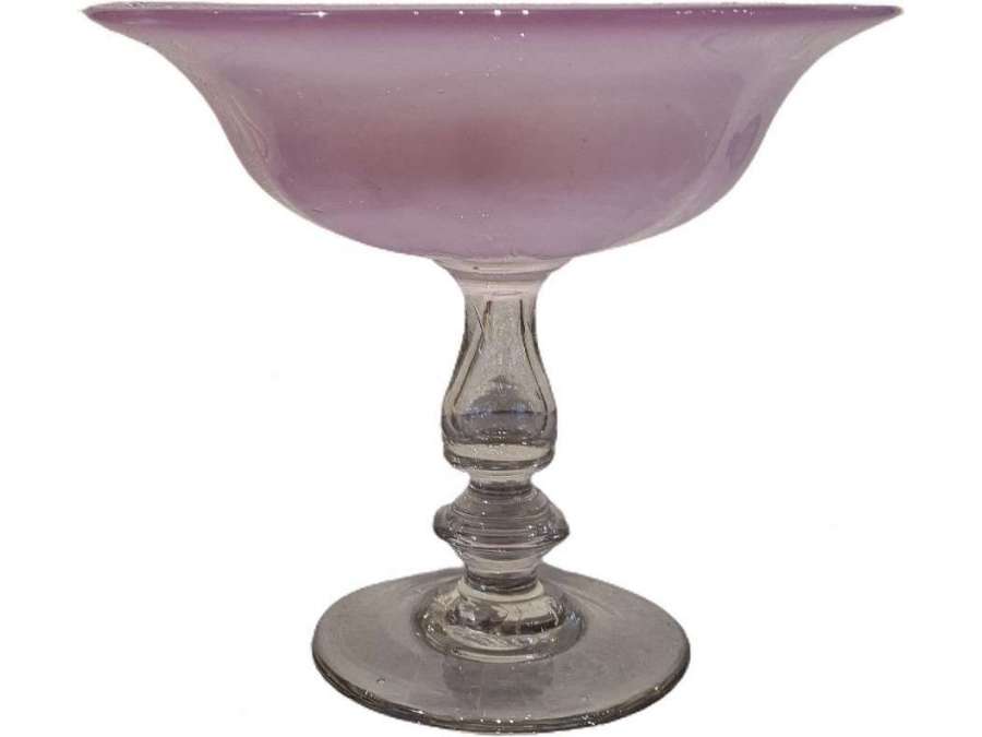 Coupe en verre soufflé+ XIXe siècle