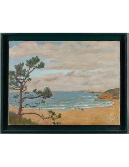 View From Dinard On Saint Malo. H/canvas Signed A.broËt - Landscape paintings-Bozaart