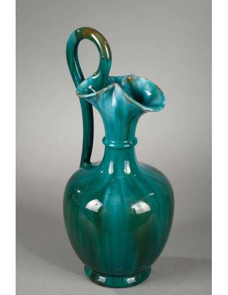 Enameled Earthenware Ewer Clement Massier, Golf Juan - various ceramics-Bozaart