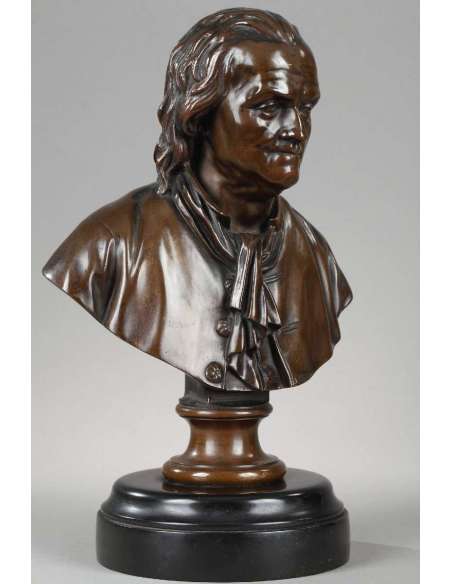 Bust Benjamin Franklin. F. Barbedienne - Ancient bronzes-Bozaart