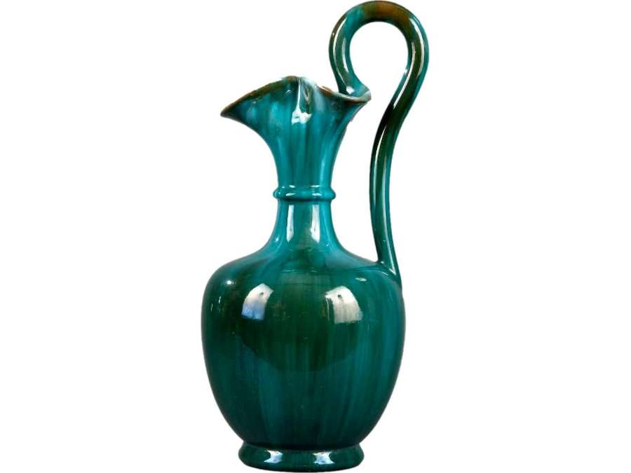 Glazed earthenware ewer+ Clément Massier, Golf Juan XXth century