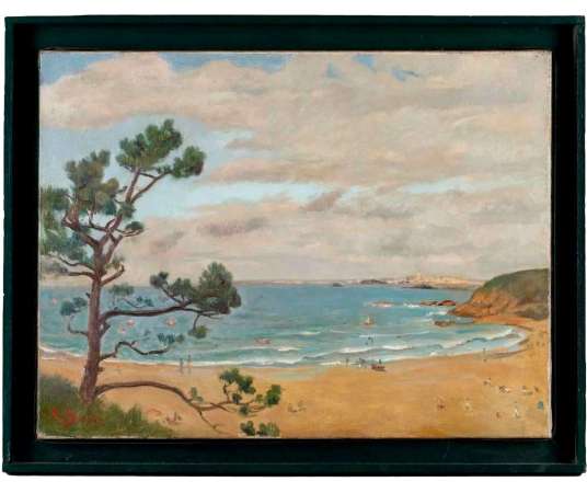 View From Dinard On Saint Malo. H/canvas Signed A.broËt - Landscape paintings