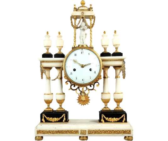 An Important Louis XVI Portico Clock - antique clocks