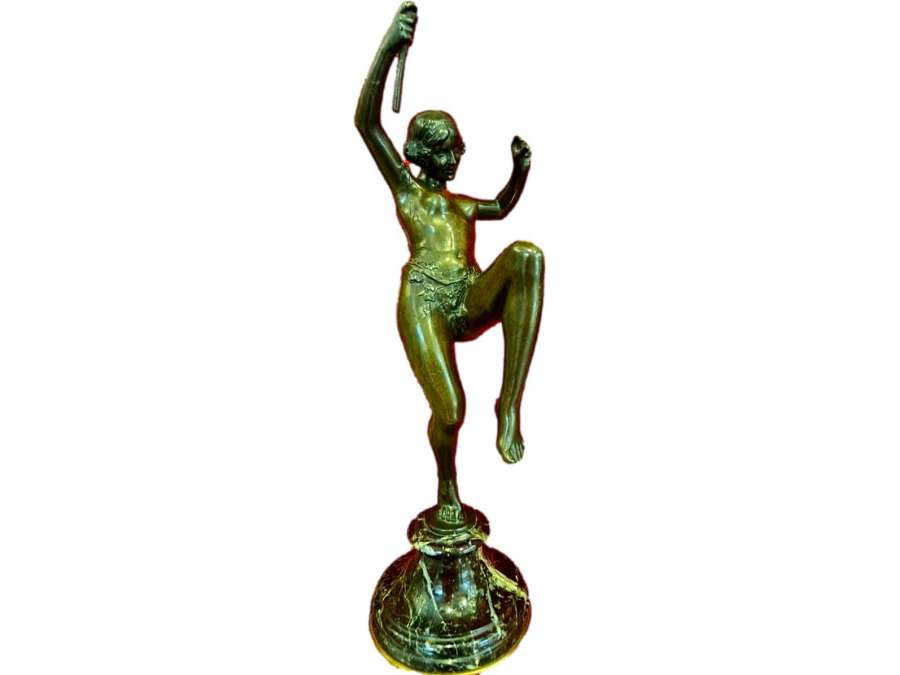 Statue la danseuse en bronze+ de style Art Déco, signé Clemencin