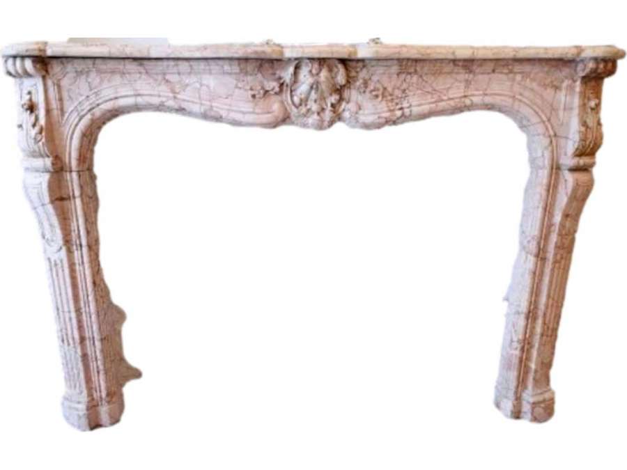 Marble fireplace+ 19th century Louis XV style