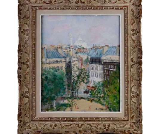 Serge Belloni, View Of Montmartre And The Sacré Coeur - Landscape Paintings