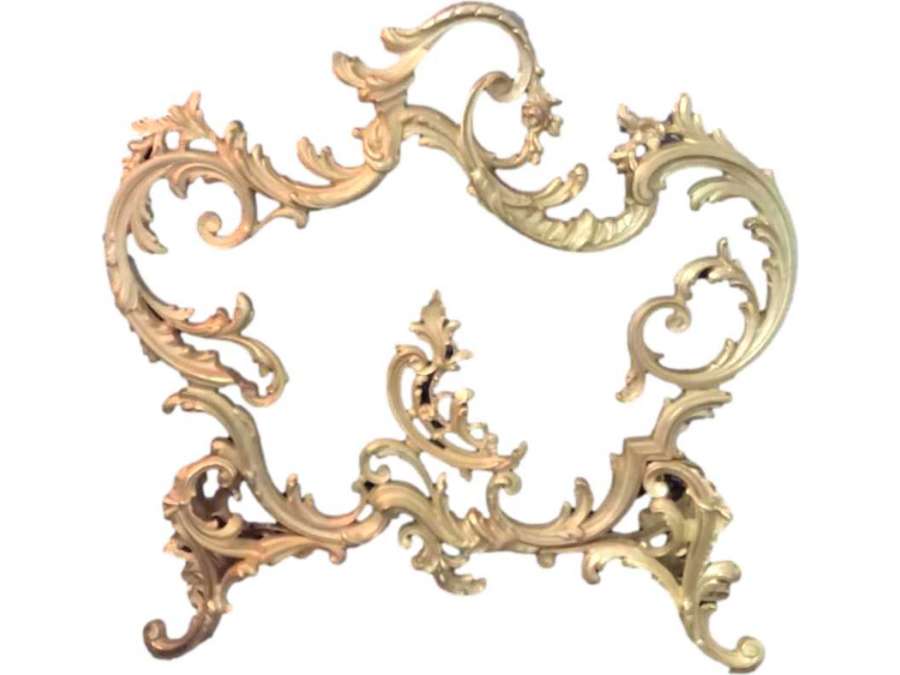 Pare Feu Bronze Doré Style Louis XV époque Fin 19 Eme Siecle