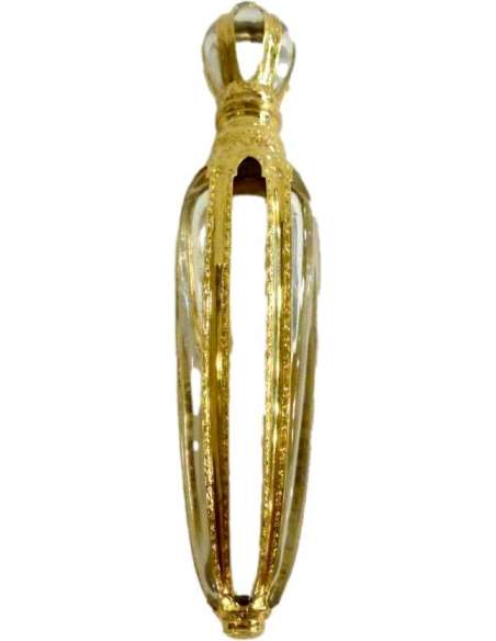 Flacon à Sels en Cristal et Or, du XIXe Siècle - éventails-Bozaart