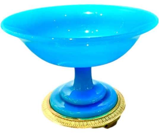 Turquoise Opal Crystal Baguier Cup - Opalines, enameled glasses