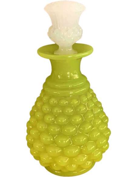 Baccarat: Yellow Opaline Bottle - Opalines, enameled glasses-Bozaart