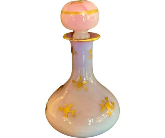 Opaline Bottle In Lilac Color - Opalines, enameled glasses