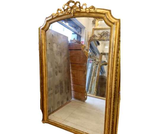 Very large Louis Philippe golden fireplace mirror 125*205cm - fireplace mirrors
