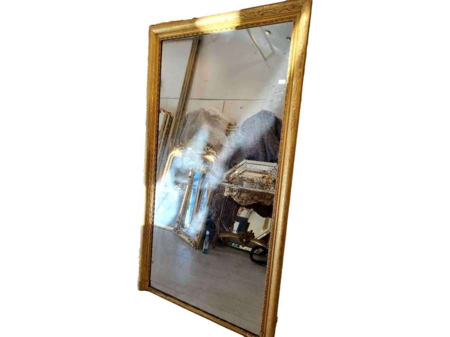 Very large Louis Philippe golden fireplace mirror 116*212cm