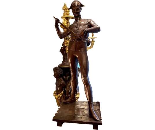 19th Century Bronze By Paul Dubois (1829-1905) Harlequin - Antique bronzes