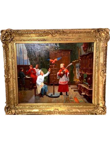 19th Century Painting By Paul Chocarne Moreau (1855-1930) - Genre scenes paintings-Bozaart
