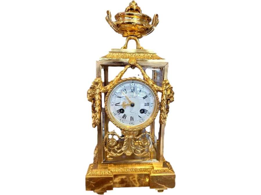 Pendulum With Lion's Muffs - antique clocks