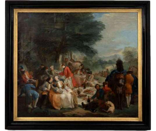 Carle Van Loo, The Hunting Stop (1737), Oil On Canvas, Nineteenth Century - LS38515491 - Paintings genre scenes