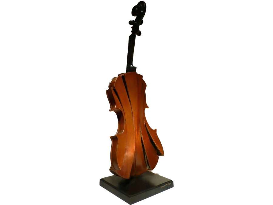 Arman 20th Century Bronze Sculpture Signed Violin Coupe III Modern Art