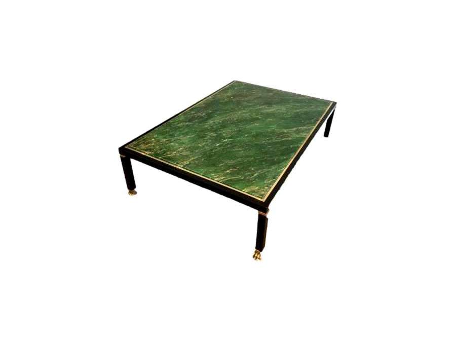 70's Black Lacquered Metal Coffee Table