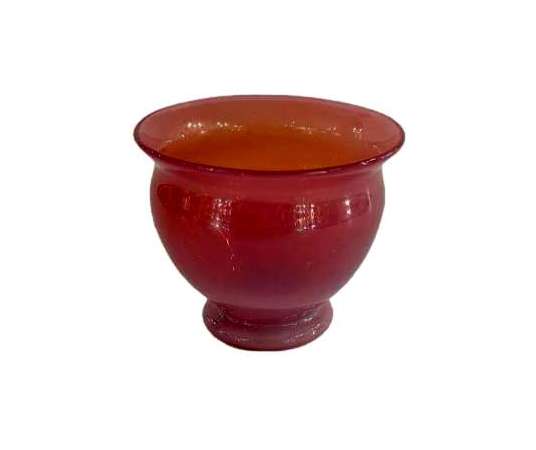 Pigeon's Throat Opaline Violet Vase - Opalines, enameled glasses