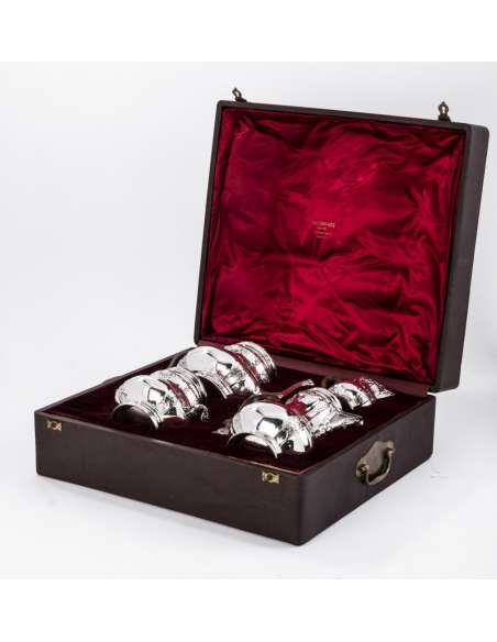 Silver tea and coffee set in its box - XIXth - Goldsmith Boin Taburet --Bozaart