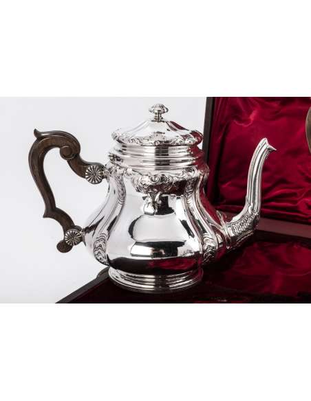 Silver tea and coffee set in its box - XIXth - Goldsmith Boin Taburet --Bozaart