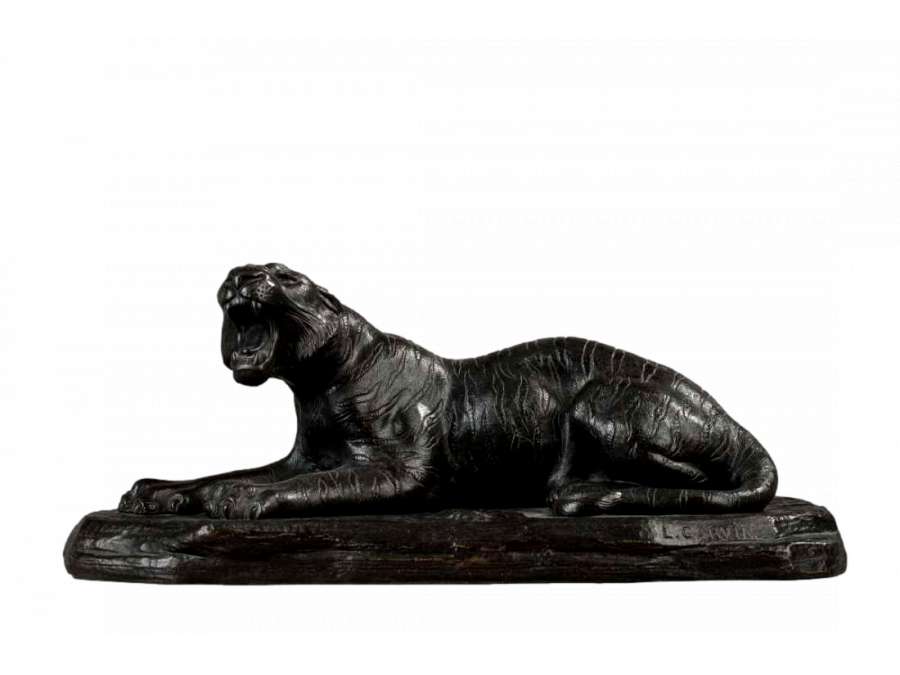 Lioness signed CARVIN in Bronze