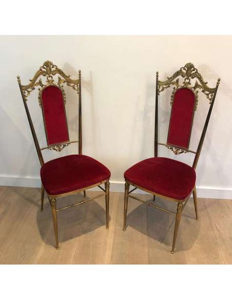Pair of 20th Century Brass Chairs-Bozaart