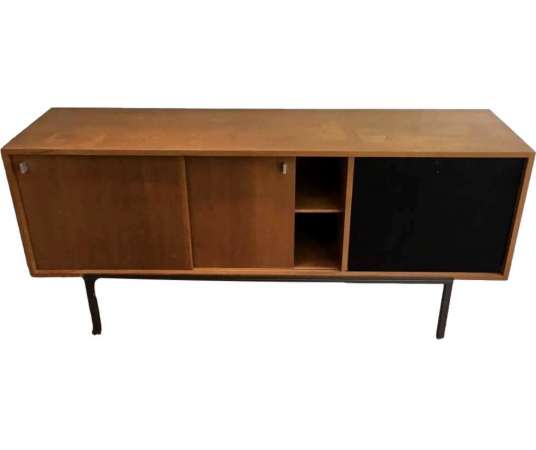 20th century double sliding door sideboard in wood