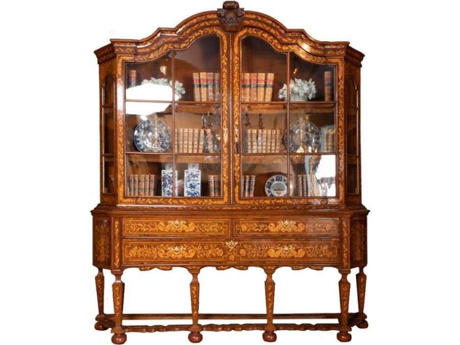 Large 19th century Dutch wooden display case