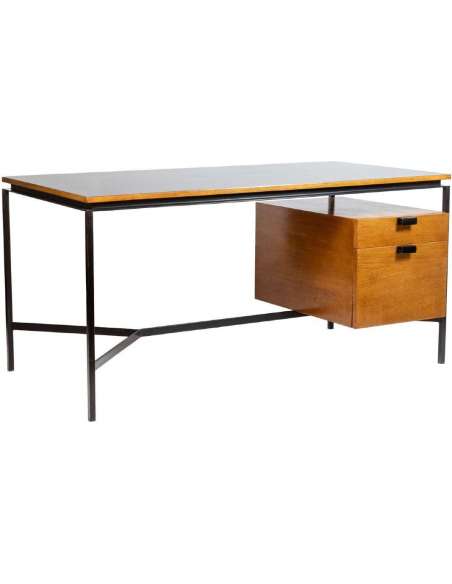 Pierre Paulin, Oak And Metal Desk, 1950s, LS52901856D - Desks-Bozaart