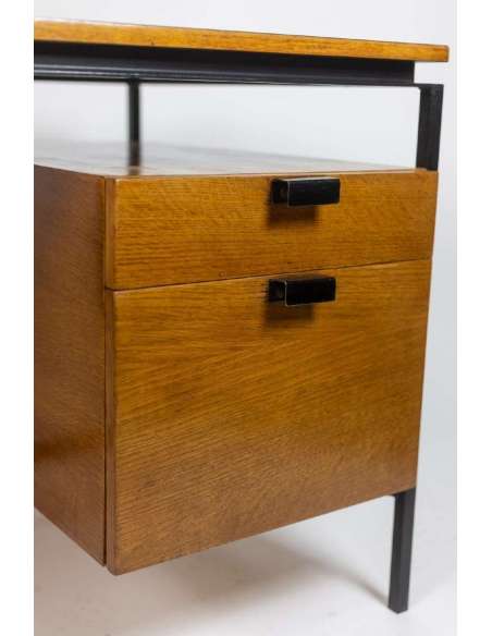 Pierre Paulin, Oak And Metal Desk, 1950s, LS52901856D - Desks-Bozaart