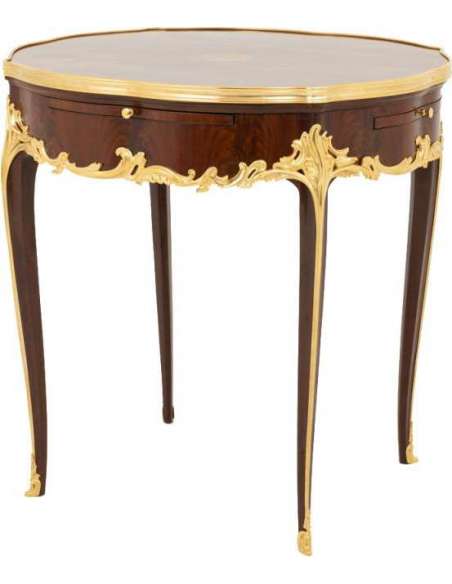 Table Bouillotte De Style Louis XV En Bois De Violette, Fin XIXe Siècle - LS39561901 - tables bouillotte-Bozaart